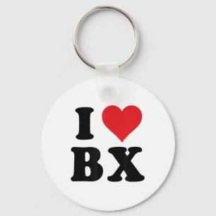 I Heart Bx Initials I Love B.x. First And Last Nam Key Ring