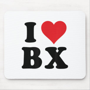 I Heart Bx Initials I Love B.x. First And Last Nam Mouse Pad