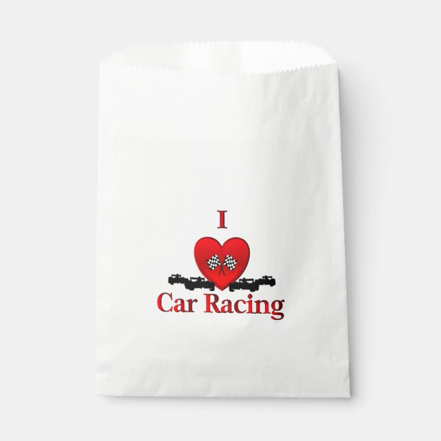 I Heart Car Racing Favour Bags (Front)