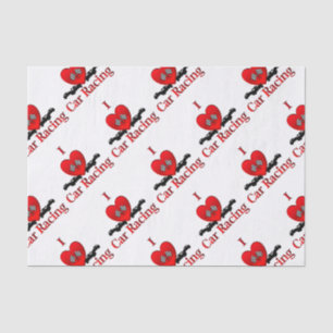 I Heart Car Racing Tissue Paper