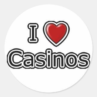 I Heart Casinos Classic Round Sticker