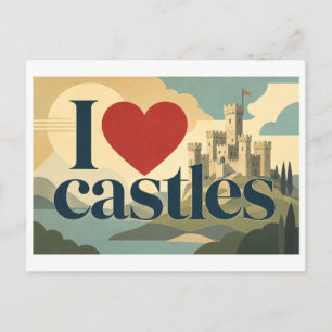"I [Heart] Castles" Postcard