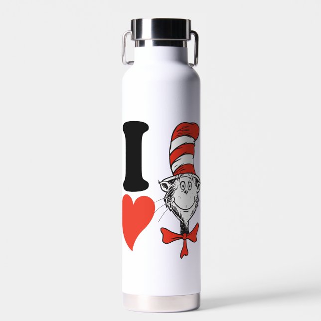 I Heart Cat in the Hat Water Bottle (Front)