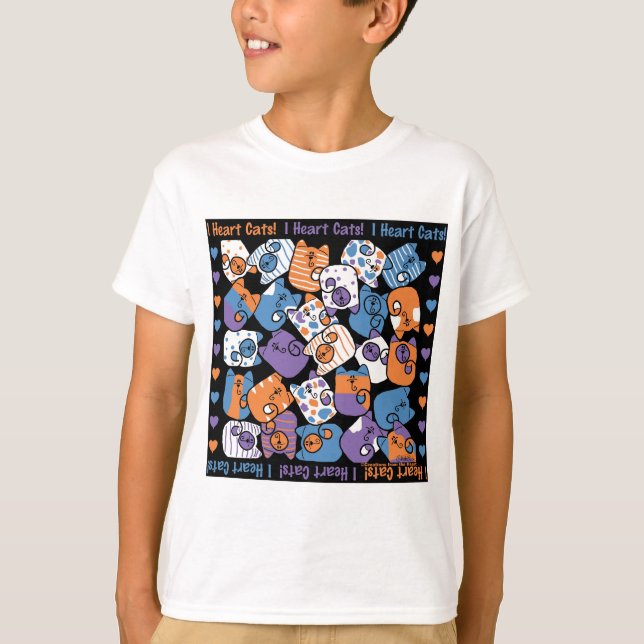 I Heart Cats! Collage T-Shirt (Front)