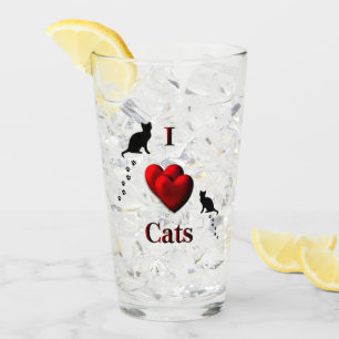 I Heart Cats Glass