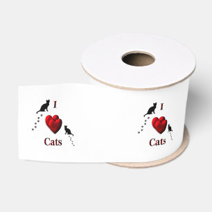 I Heart Cats Grosgrain Ribbon