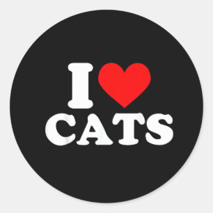I Heart Cats - I Heart Cats I Love Cats Classic Round Sticker