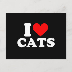 I Heart Cats - I Heart Cats I Love Cats Holiday Postcard