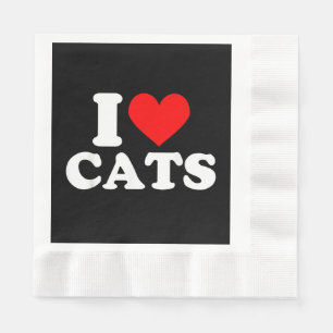 I Heart Cats - I Heart Cats I Love Cats Napkin