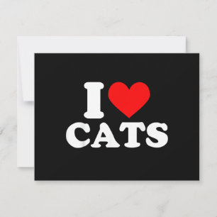 I Heart Cats - I Heart Cats I Love Cats Thank You Card