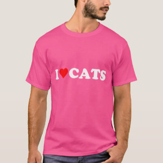 I heart Cats I love Cats cute red heart Cat loverv T-Shirt