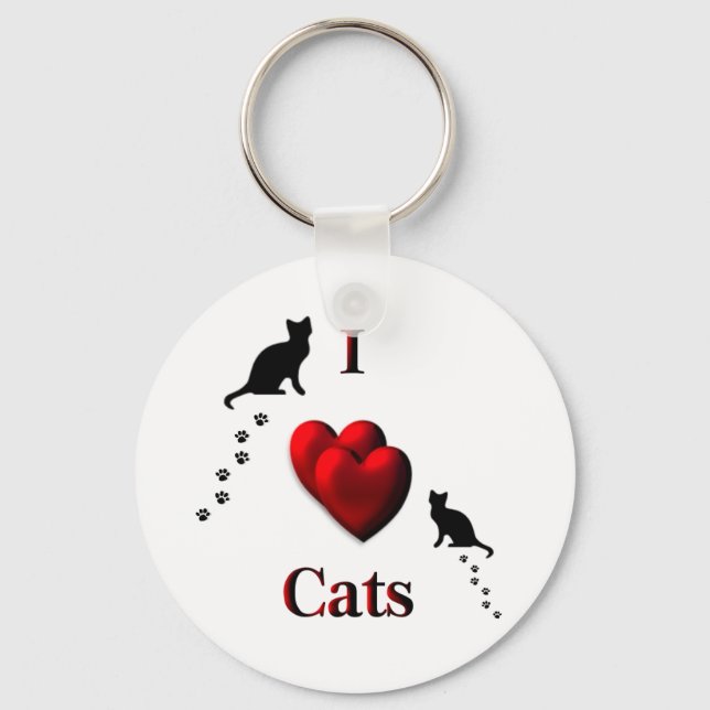 I Heart Cats Key Ring (Front)