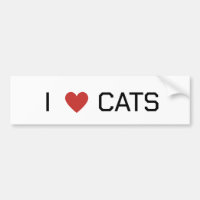 I Heart Cats Message Car Magnet