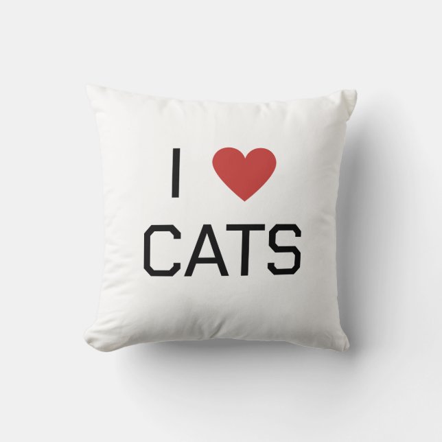 I Heart Cats Message Cushion (Front)