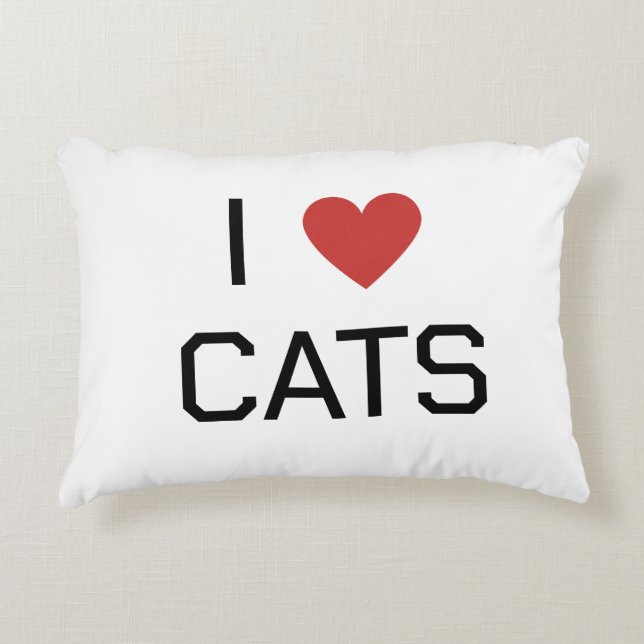 I Heart Cats Message Decorative Cushion (Front)