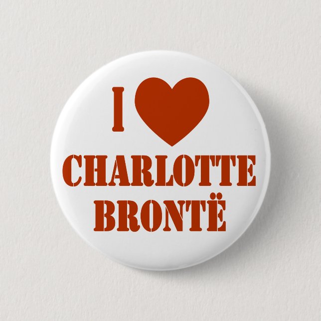 I Heart Charlotte Bronte 6 Cm Round Badge (Front)