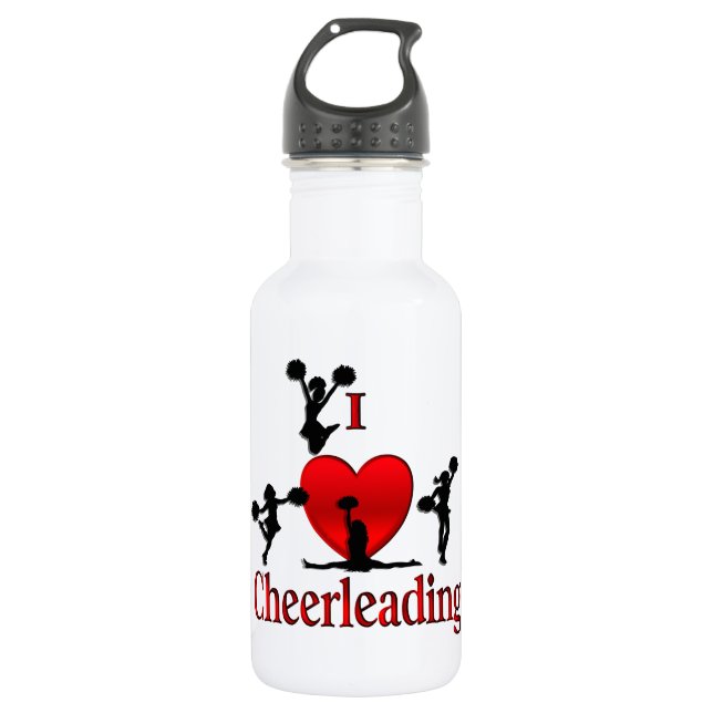 I Heart Cheerleading 532 Ml Water Bottle (Front)