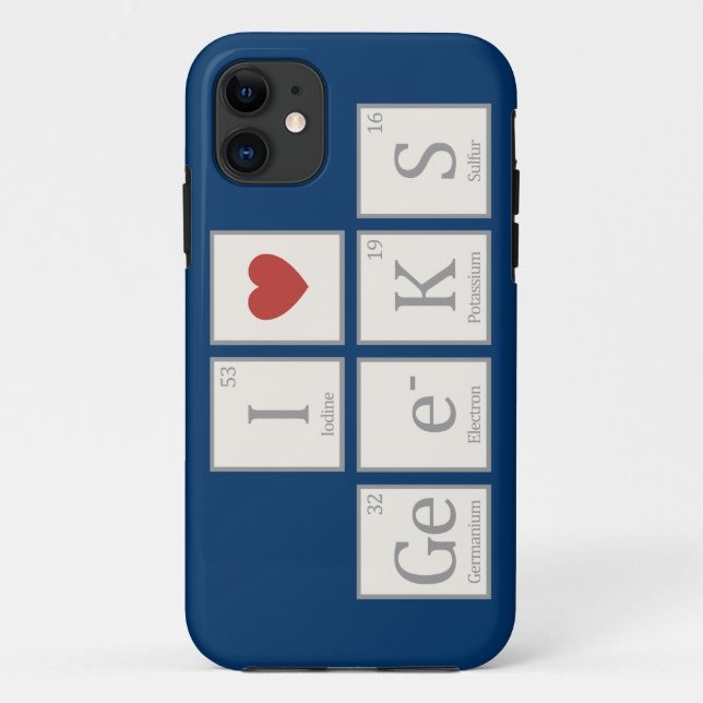 I Heart (Chemistry) Geeks Case-Mate iPhone Case (Back)