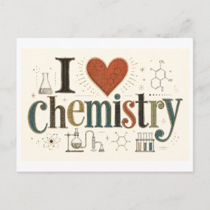"I [Heart] Chemistry" Postcard