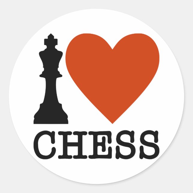 I Heart Chess Classic Round Sticker (Front)