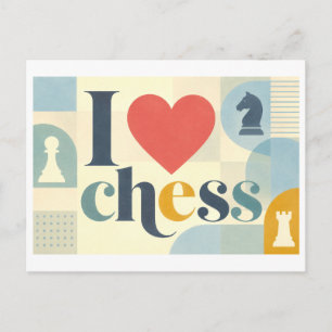 "I [Heart] Chess" Postcard