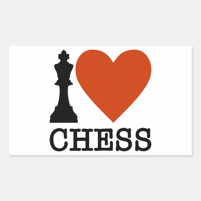 I Heart Chess Rectangular Sticker (Front)