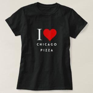 I Heart Chicago Pizza blk Womens T-Shirt