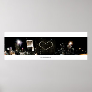 I heart Chicago Skyline in Colour Poster