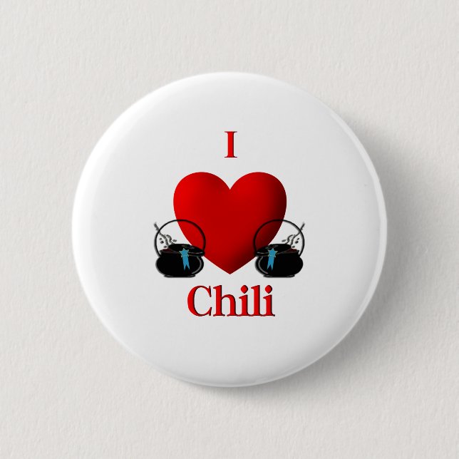 I Heart Chilli 6 Cm Round Badge (Front)