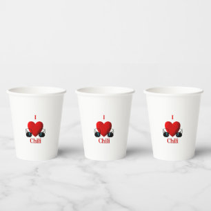 I Heart Chilli Paper Cups