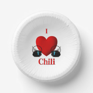 I Heart Chilli Paper Plate