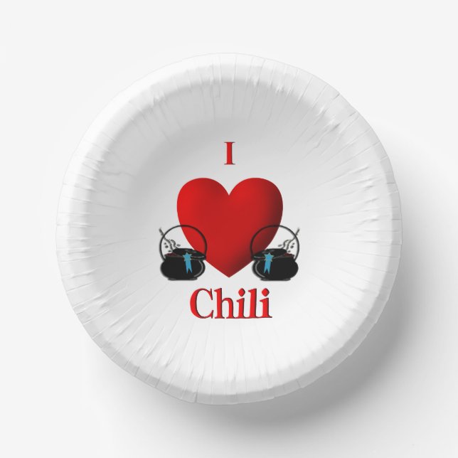 I Heart Chilli Paper Plate (Front)