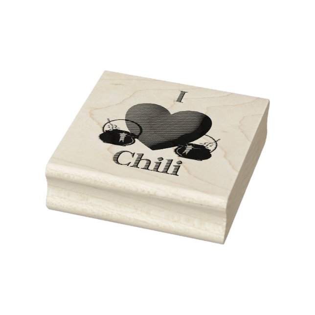 I Heart Chilli Rubber Stamp (Stamp)