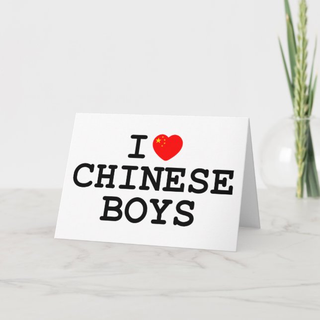I Heart Chinese Boys Card (Front)