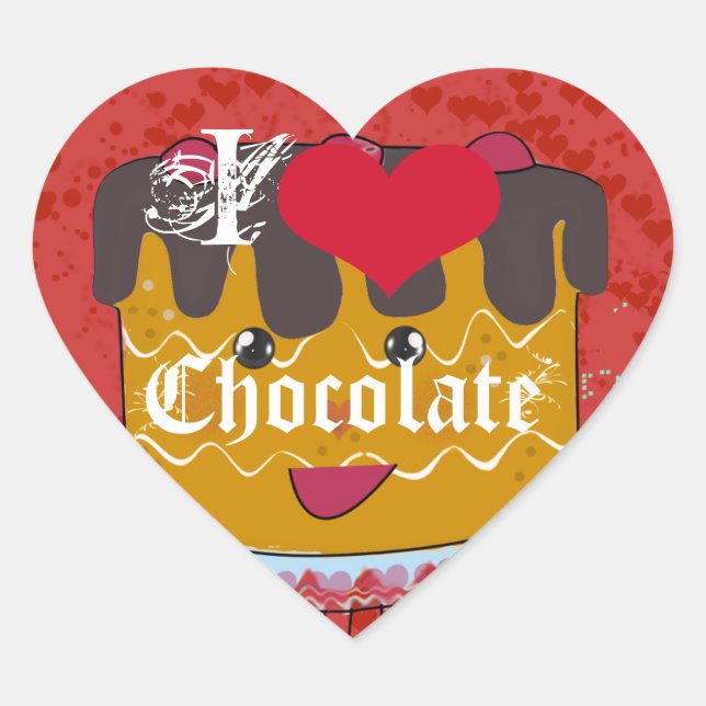 I Heart Chocolate-I Love Chocolate Sticker (Front)