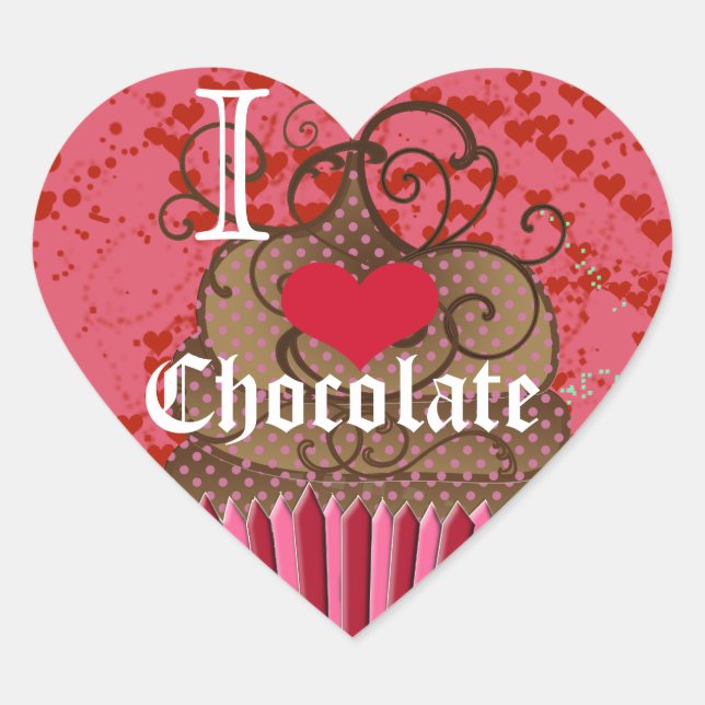 I Heart Chocolate-I Love Chocolate Sticker (Front)