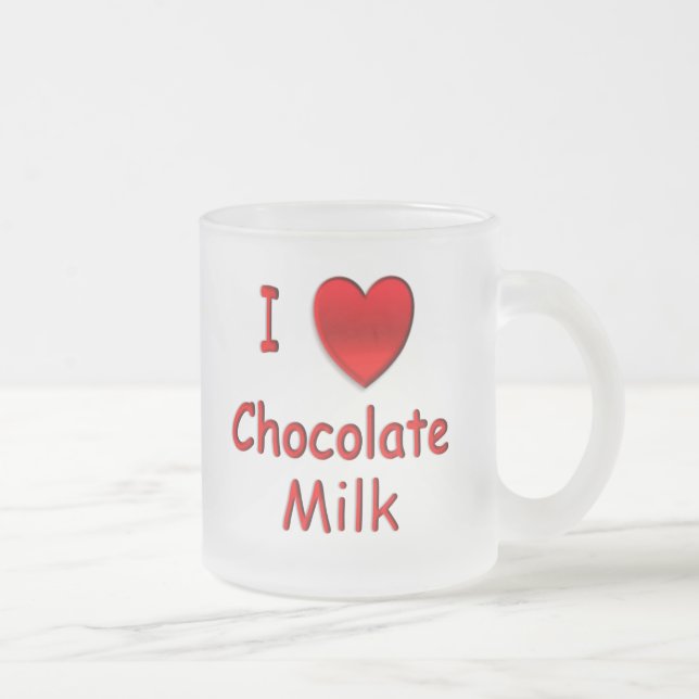 I Heart Chocolate Milk Frosted Mug (Right)