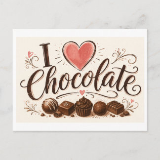 "I [Heart] Chocolate" Postcard