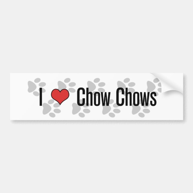 I (heart) Chow Chows Bumper Sticker (Front)