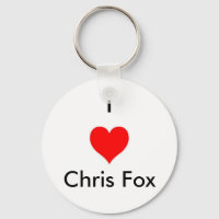 I Heart Chris Fox Keychain [White; Style 2]