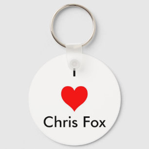I Heart Chris Fox Keychain [White; Style 2]