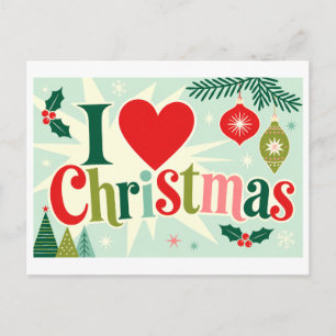 "I [Heart] Christmas" Postcard