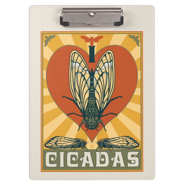 I Heart Cicadas Clipboard (Front)