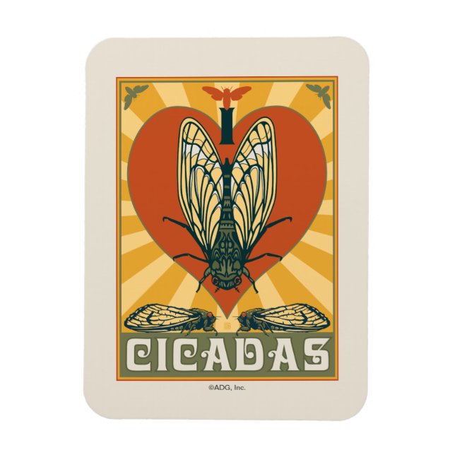 I Heart Cicadas Magnet (Vertical)