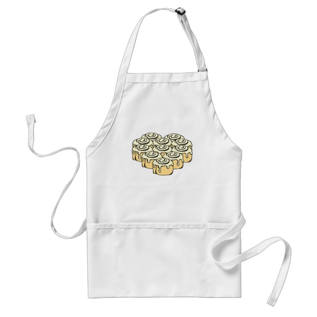 I Heart Cinnamon Rolls Sweet Love Buns Cartoon Standard Apron (Front)