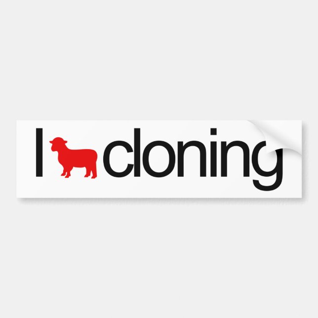 I heart cloning bumper sticker (Front)