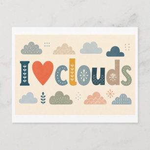 "I [Heart] Clouds" Postcard