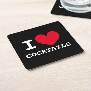 I heart cocktails custom drink coasters