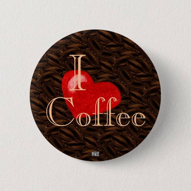 I Heart Coffee Button (Front)