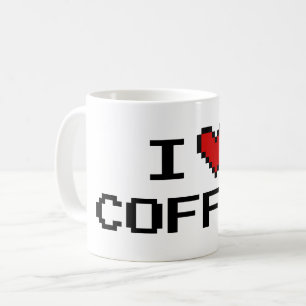I heart coffee digi coffee mug for tech programmer